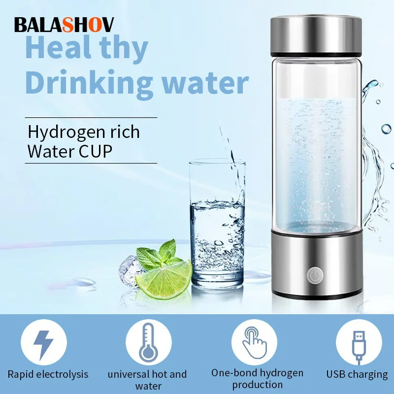 Rich Hydrogen Oxygen Water Cup H2 Inhalation Device Water Bottle SPE PEM Dual Chamber Maker Lonizer Healthcare Water Cup althy molecular hydrogen water generator bottle dupont spe pem dual chamber lonizer ppb