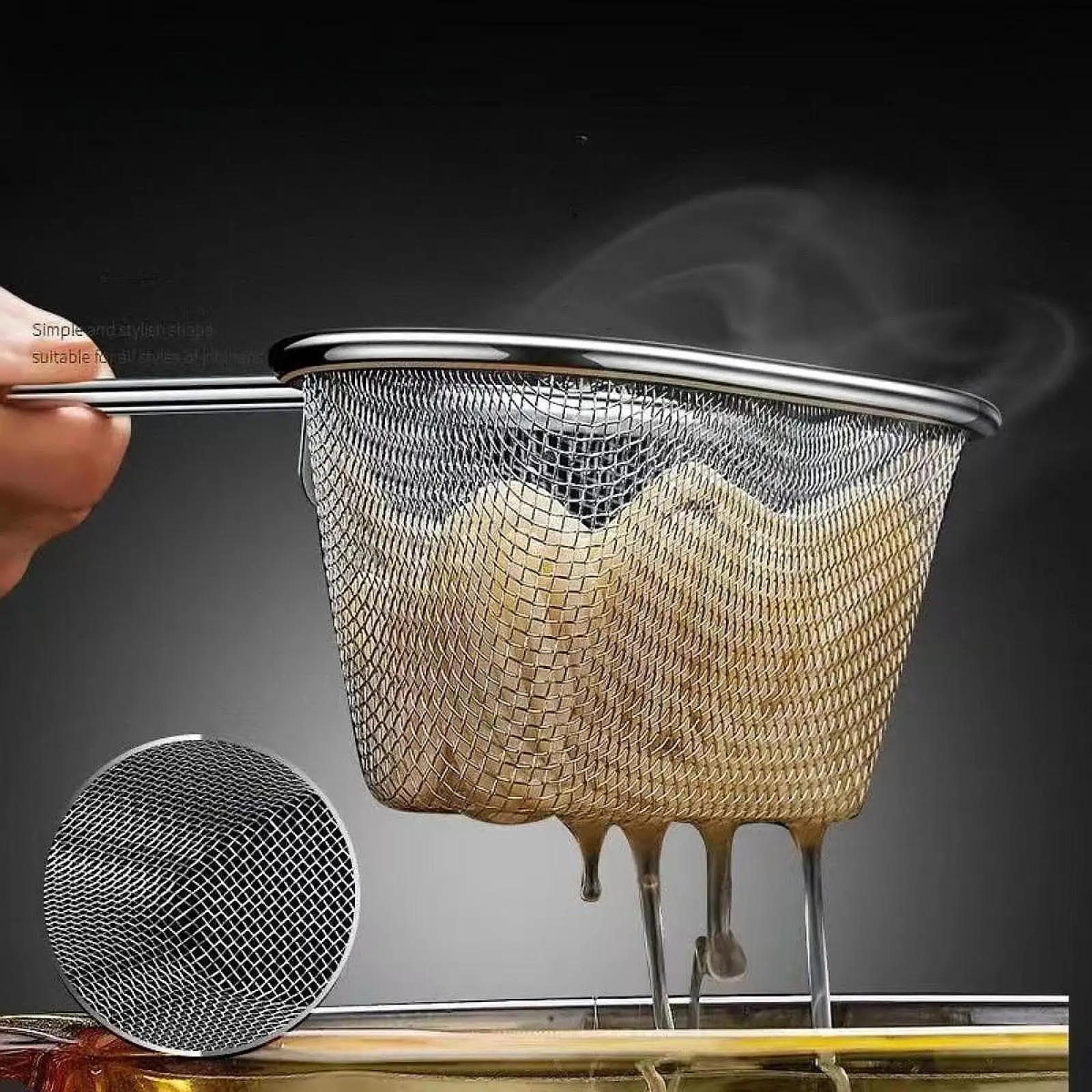 Noodles Strainer Stainless Steel Food Colander Sifter Fry Basket Spaghetti Strainer Spoon for Cooking Camping Noodles Pasta Noodles Strainer Stainless Steel Food Colander Sifter Fry Basket Spaghetti Strainer Spoon for Cooking Camping Noodles Pasta