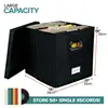 Vinyl Record Storage Box Foldable Organizer Large Capacity Vinyl Record Storage Box Fabric Storage Boxes with Lids and Handles 6