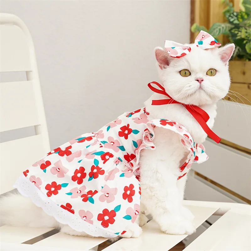 Cat Dog Dress Summer Flying Sleeve - PeticaDeals