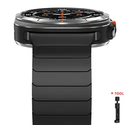 Luxury Titanium Metal Bracelet for Smartwatch - 47mm Men's Wristband (Black)