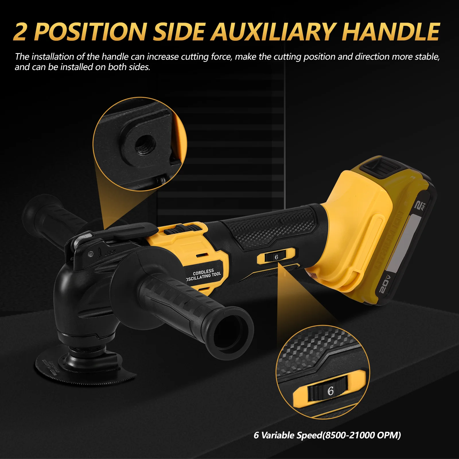 Oscillating Tool Cordless Electric Woodworking Cutting Saw Electric Trimmer for De-Walt 20V Battery DIY Home Improvement Tool 3