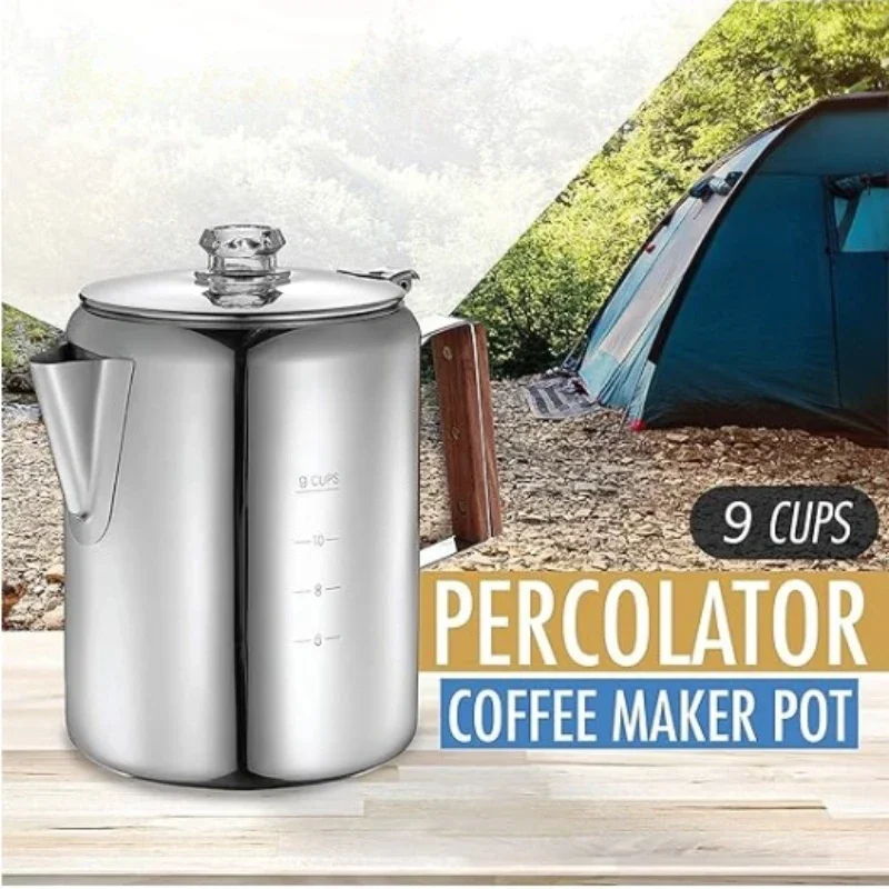 Outdoor Camping Coffee Pot Cup Stainless Steel Percolator Coffee Pot Coffee  Maker For Camping Home Kitchen - Coffee Pots - AliExpress