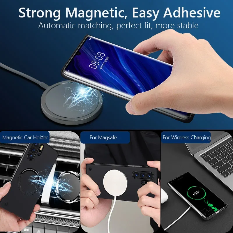 Luxury Frameless Magnetic Slim Case with Wireless Charging Compatibility