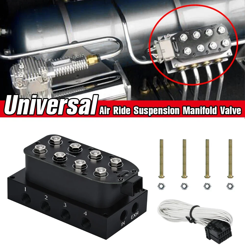 

(0-300psi) 1/4" 1/8" Fast Control Fbss Universal Pneumatic Shock Absorber Air Ride Suspension Manifold Solenoid Valve VU4
