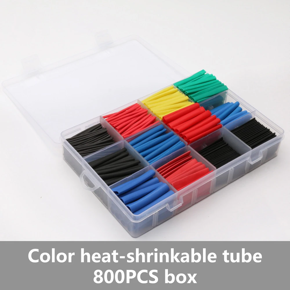 800pcs Polyolefin Heat Shrinkable Heatshrink Tubing Thermoresistant
