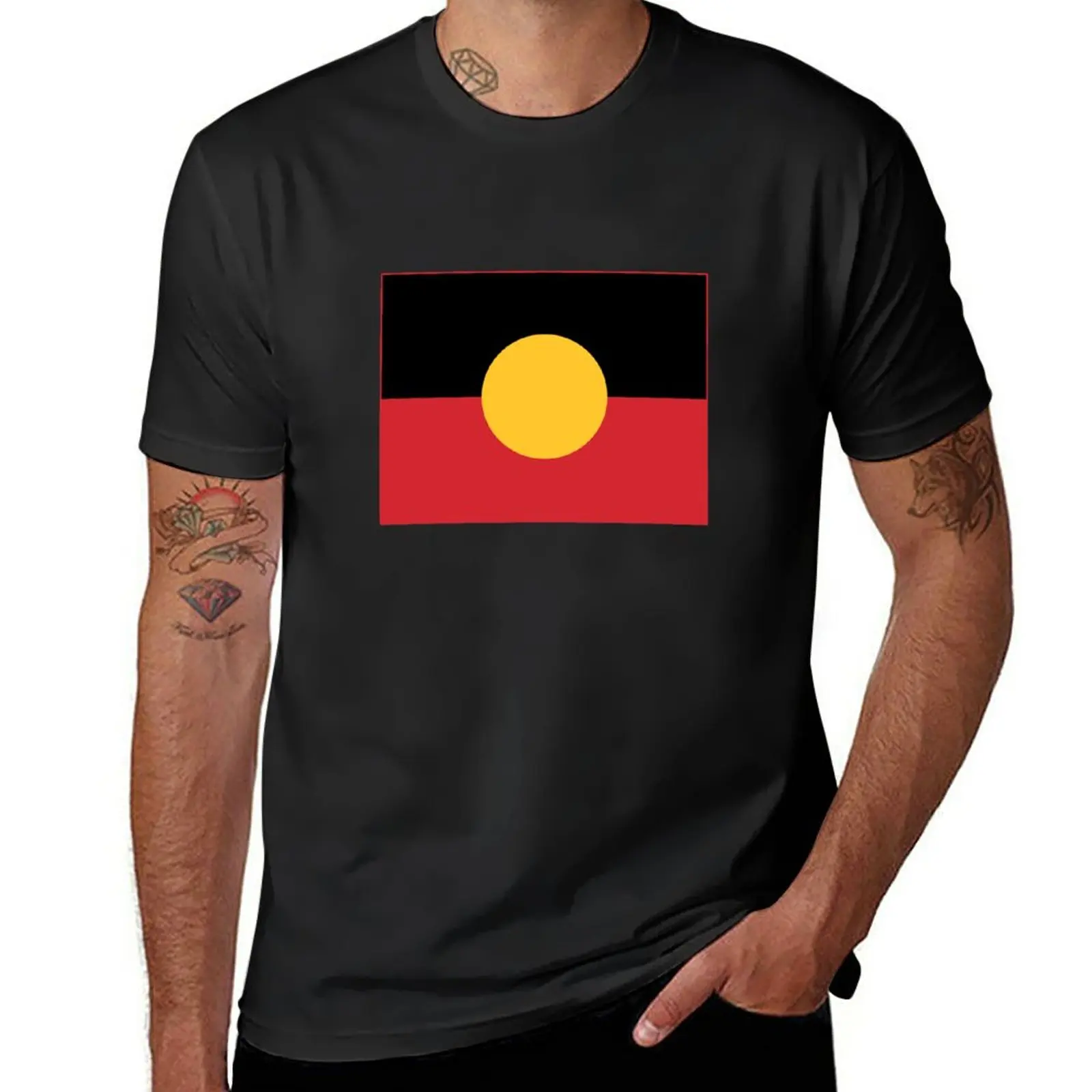 

New Aboriginal Flag #6 T-Shirt cat shirts tops plain t-shirt t-shirts man T-shirts for men cotton