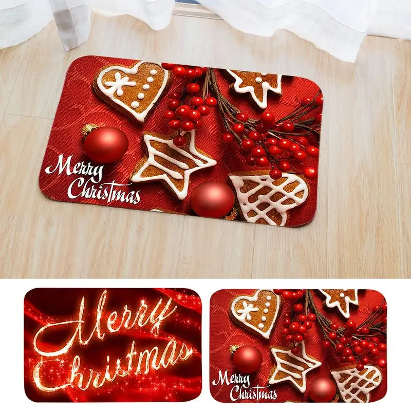 

Christmas Door Mat Outdoor 40x60cm Merry Christmas Red Floor Mat Non-Slip Waterproof Christmas Rug home Anti Fouling Carpet