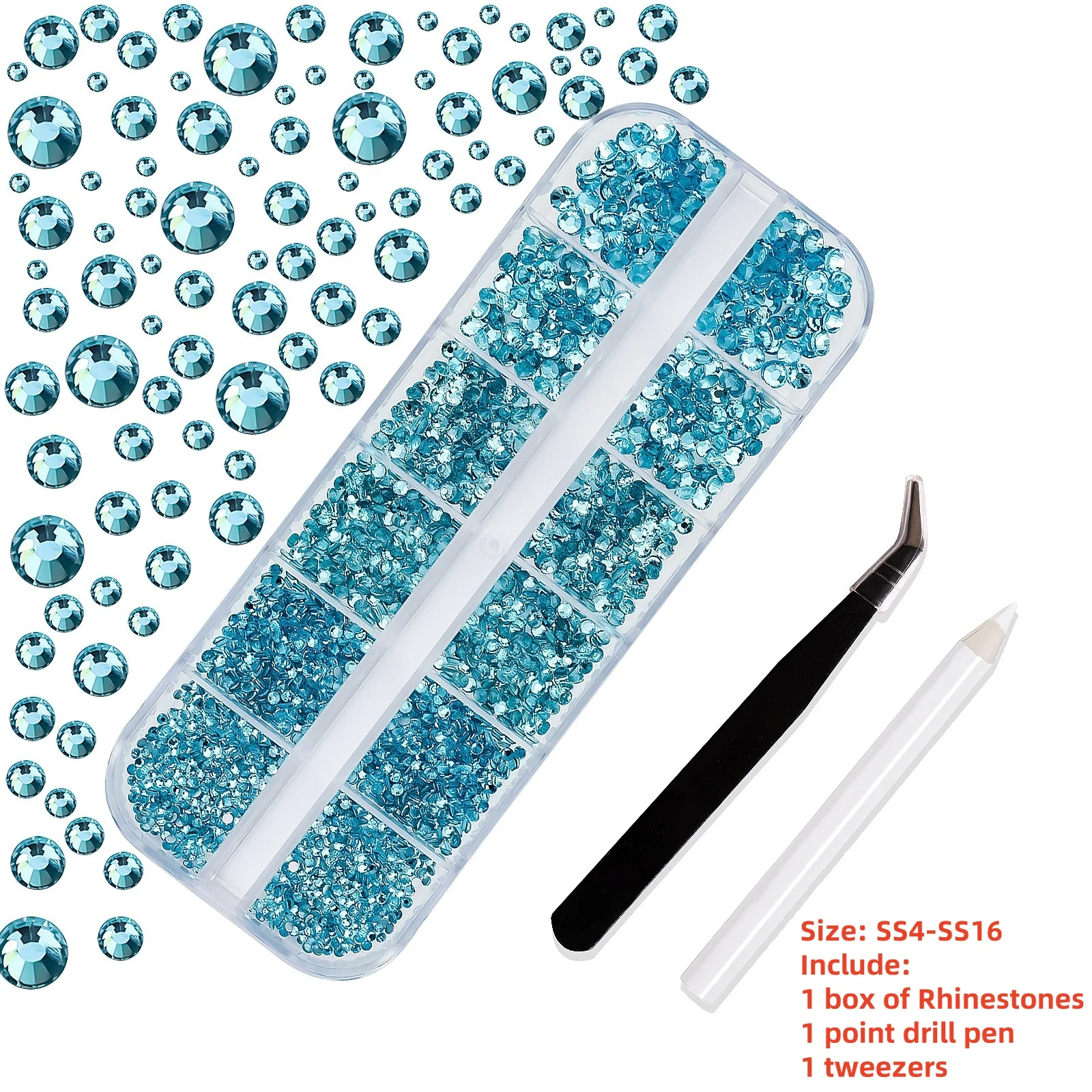 Sparkling Crystal Nail Art Rhinestones Kit with Tools