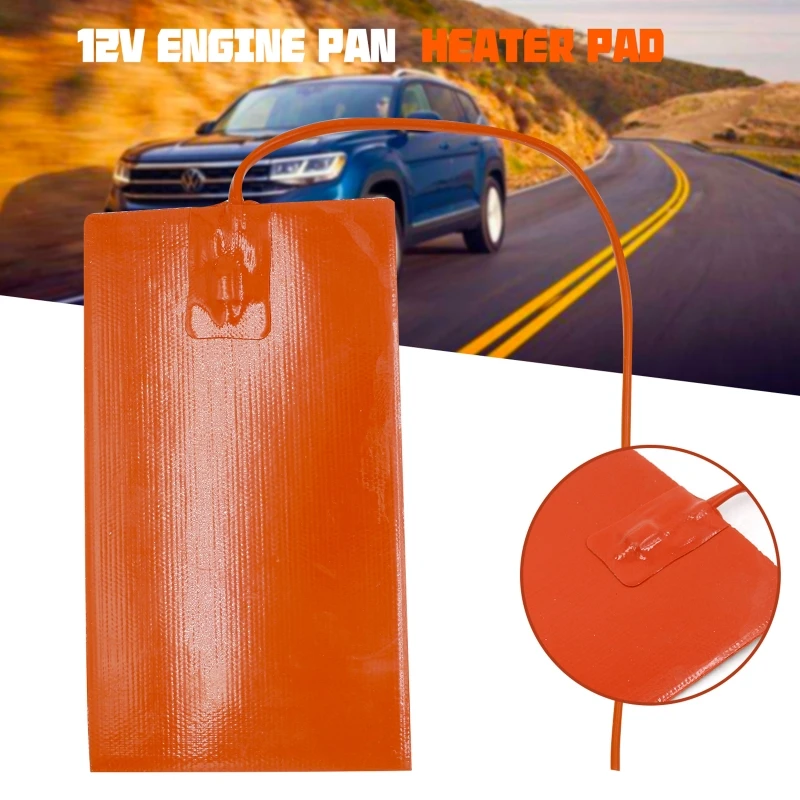 

300 Вт, 15x20 см, сковорода для автомобильного двигателя, резервуар для отстойника, силиконовая нагревательная Подушка, водонепроницаемая нагревательная подушка для масляного бака двигателя, длинный шнур питания, прочный