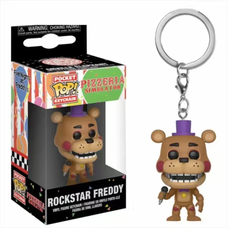 Funko Pop Portachiavi Giocattolo Pizzaiolo Simulatore Rockstar Freddy Pocket Pop Portachiavi Vinile Action Figure Toys