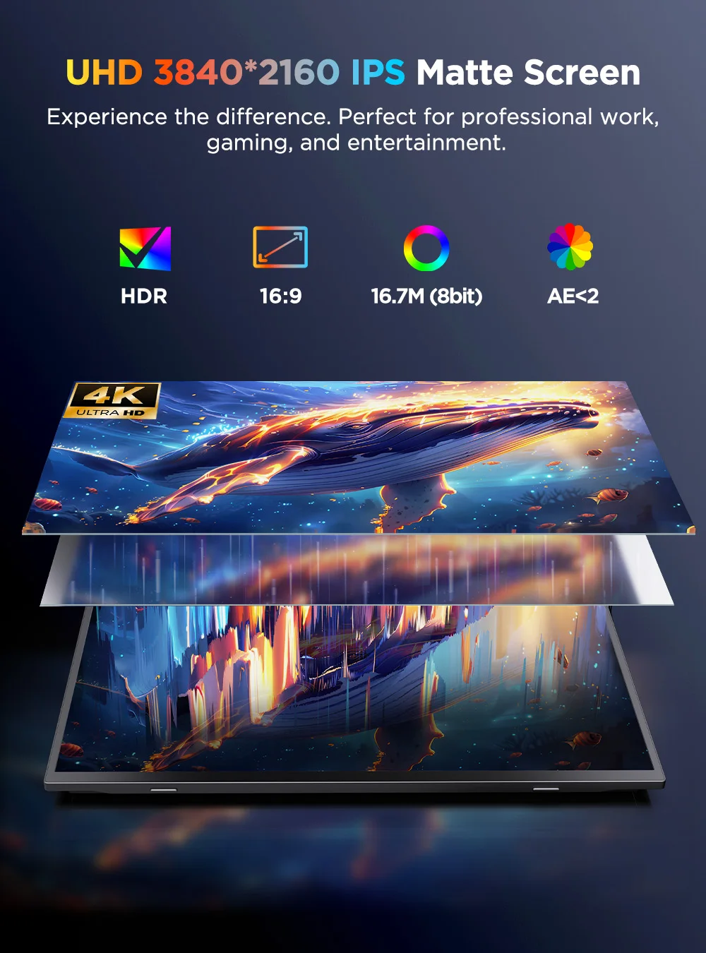 UPERFECT 15.7인치 4K UHD 터치스크린 휴대용 모니터 100% sRGB USB-C HDMI HDR FreeSync 눈 보호 외장형 노트북 디스플레이 (데스크톱, 맥, 스마트폰, 태블릿, PS5/4
