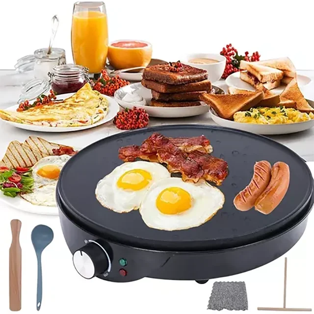 Electric Crepe Maker Machine for Pancakes Eggs Tortillas Lefse with