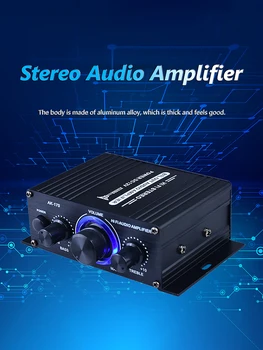 Bluetooth-compatible HiFi Audio Power Amplifier 2x200W Dual Channel with RCA Input High-fidelity Mini Audio Power Amplifier 4