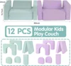 Skin-Friendly Modular Kids Play Couch for Kids 1-12, Foam Castle and Floor Couch for Playroom, Ideal Gift for Kids 2