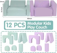 Skin-Friendly Modular Kids Play Couch for Kids 1-12, Foam Castle and Floor Couch for Playroom, Ideal Gift for Kids 2