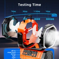 Ventilateur portable aste à piles 20000mAh, ventilateur de bureau et de camping avec lumière LED et crochet, ventilateur extérieur pour tente, voyage en voiture 3