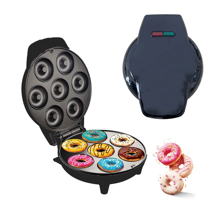 ABXH Electric Mini Donut Maker Machine Non-Stick Coated Breakfast Snacks Desserts Kitchen Appliance