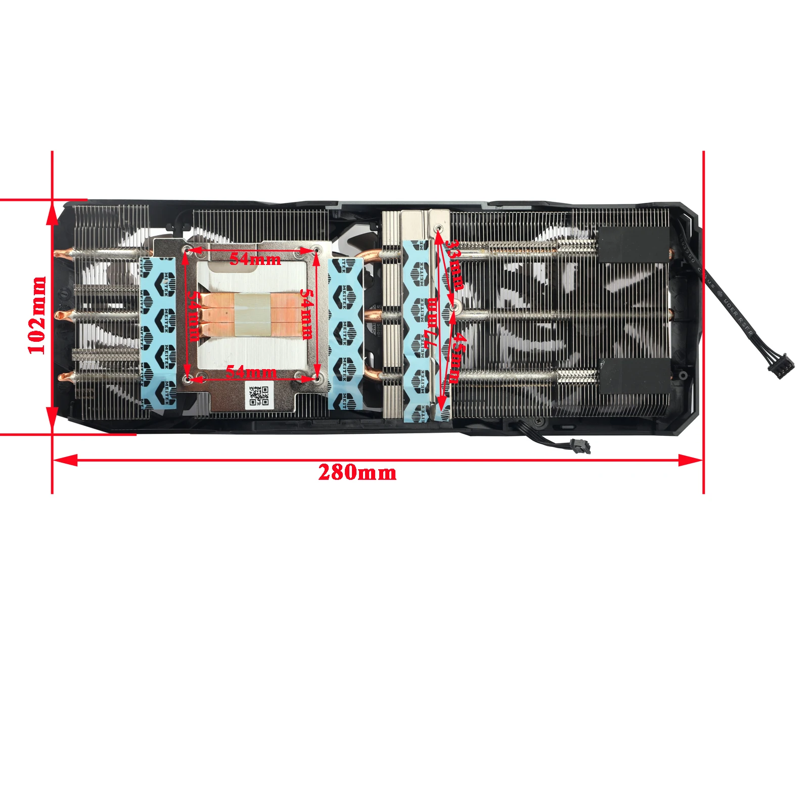 Substituição do Dissipador da Placa Gráfica para Gigabyte Radeon rx 5600 5700 xt Gaming oc 6g 78 mm - Imagem 2