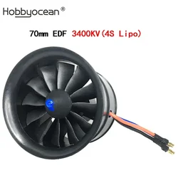 High - Performance EDF Ducted Fan with ESC for RC Jet Airplanes - Premium Spare Parts (70mm EDF 3400KV)