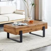 Rustic MDF Coffee Table - Natural Wood Tone Elegance 5
