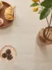Beige linen square tablecloth, retro countryside style, kitchen living room coffee table decoration tablecloth 5