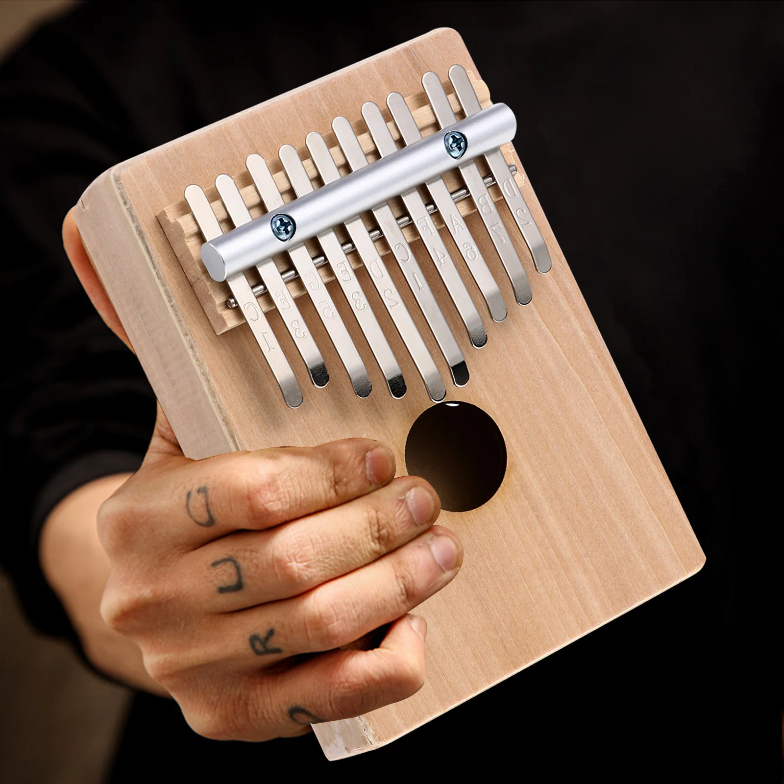 Thumb Piano 10 Keys Hand Painted Kalimba Sturdy Fresh Sound Unique Appearance Kids Gift Musical Instrument