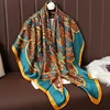 110cm Large Shawl Silk Square Scarf for Women Luxury Print Hijab Bandana Muslim Headband Wrap Beach Stoles Foulard Echarpe 2023 2