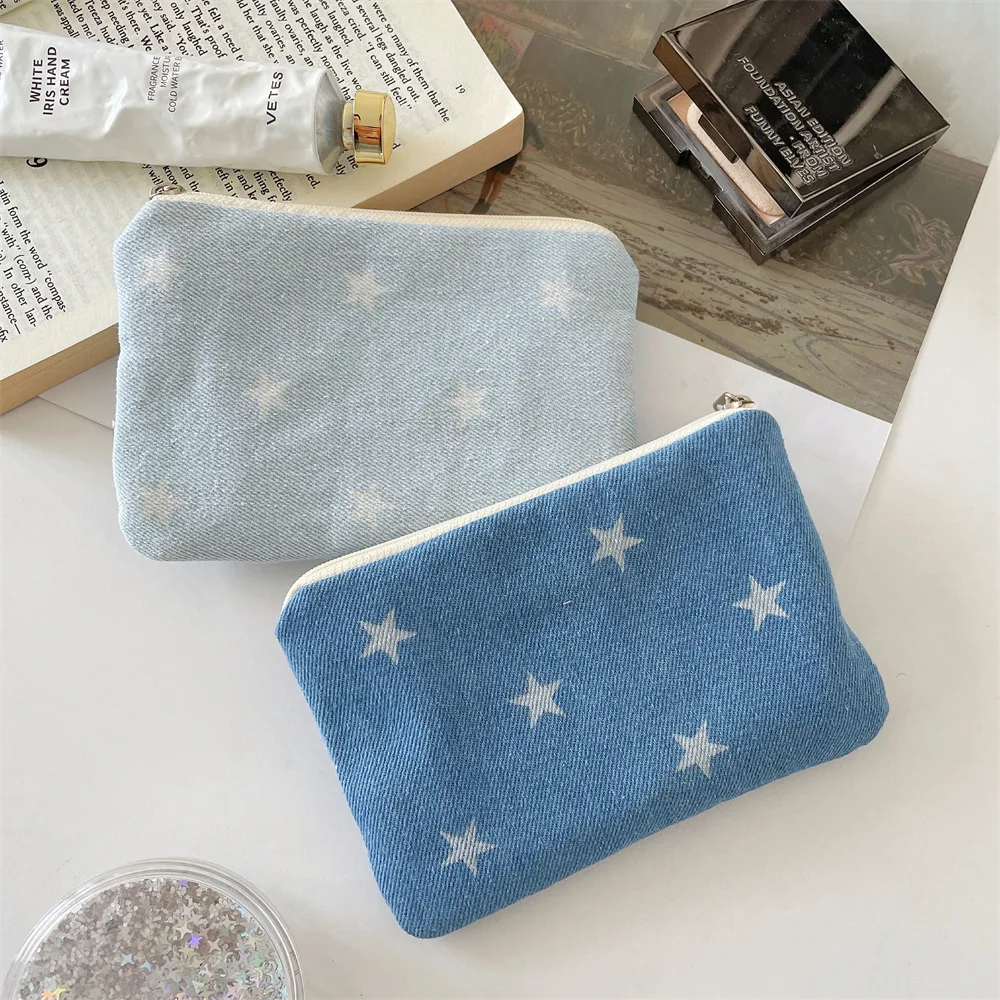 Cute Cowboy Star Travel Small Cosmetic Lipstick Earphone Key Storage Bag Purse Women Makeup Handbags Wallet Pouch Bags Organizer