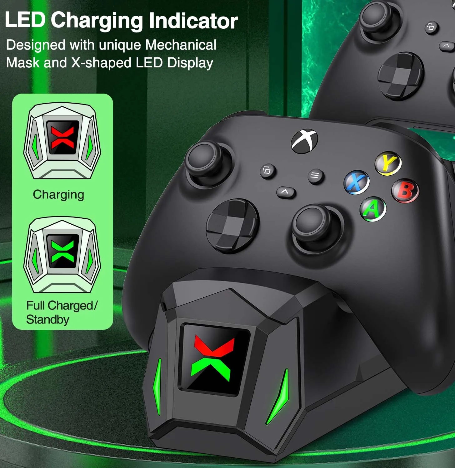 Xbox One Dual Controller Charging Dock with Rechargeable Batteries
