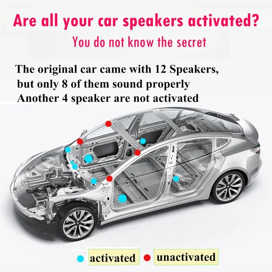 Upgrade Inactive Speaker Activation Wire Harness Fits with DSP for Tesla Model 3-Speakers Cable with DSP Control Box