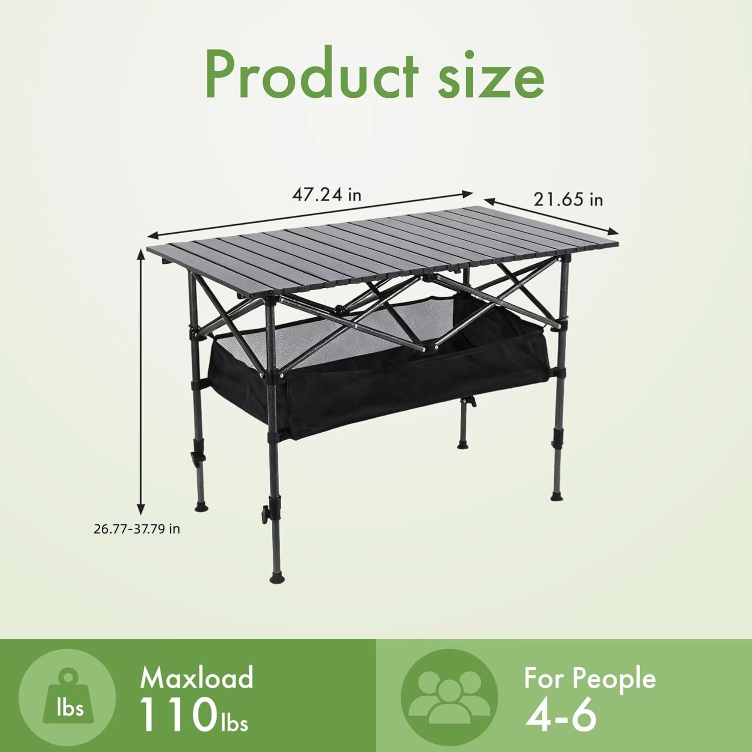 Portable Folding Camping Table | Lightweight Roll-Up Outdoor Picnic & BBQ Table with Carrying Bag 1