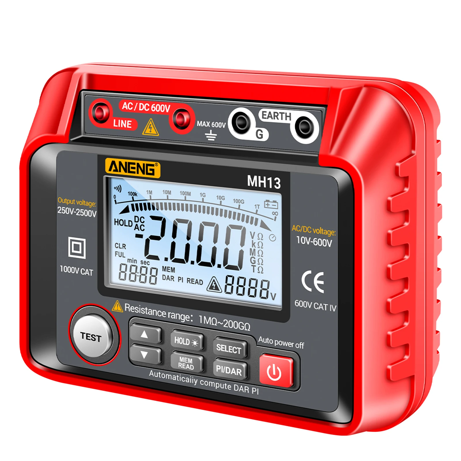 ANENG MH13 Megohmmeter Ohm Tester Digital Multimeter Megometro Isolierung Erde Hohe Spannung