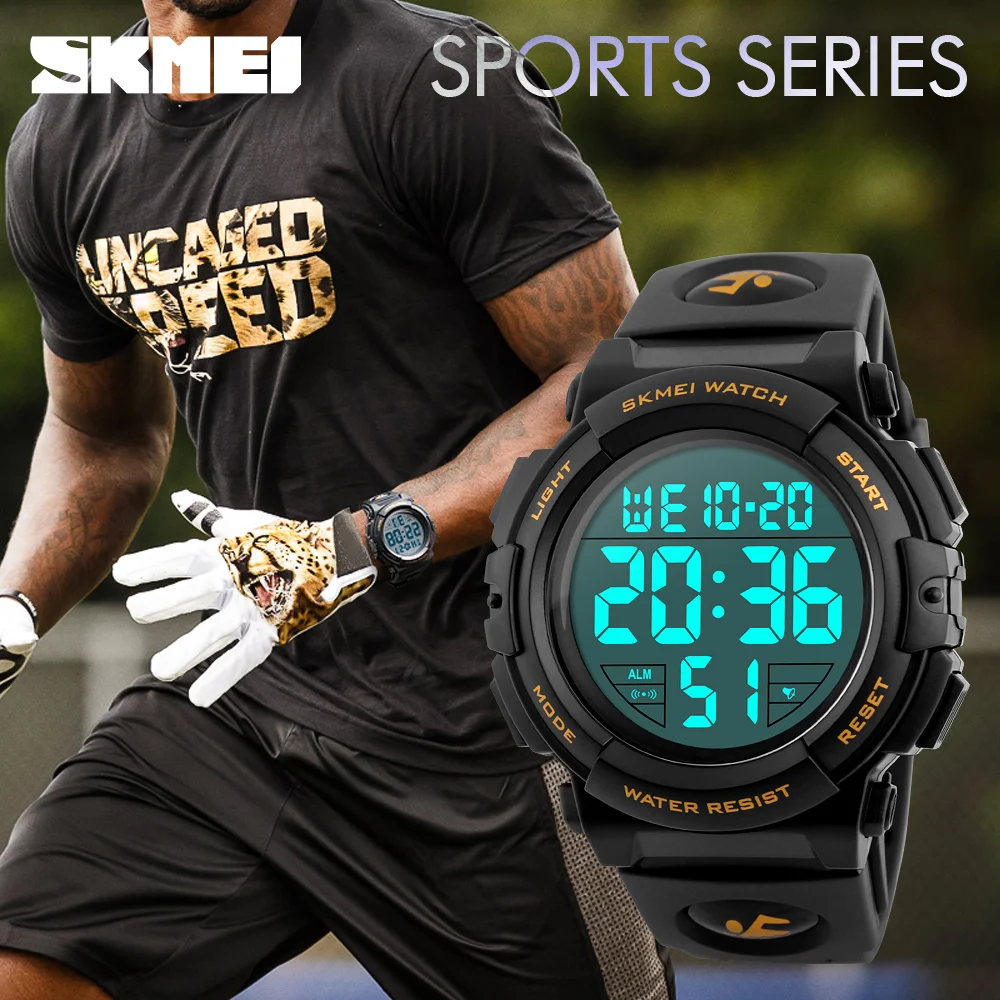 SKMEI 1258  Relogio Masculino Fashion Outdoor Sport Watch Men Multifunction Watches Military 5Bar Waterproof Digital Watch 3