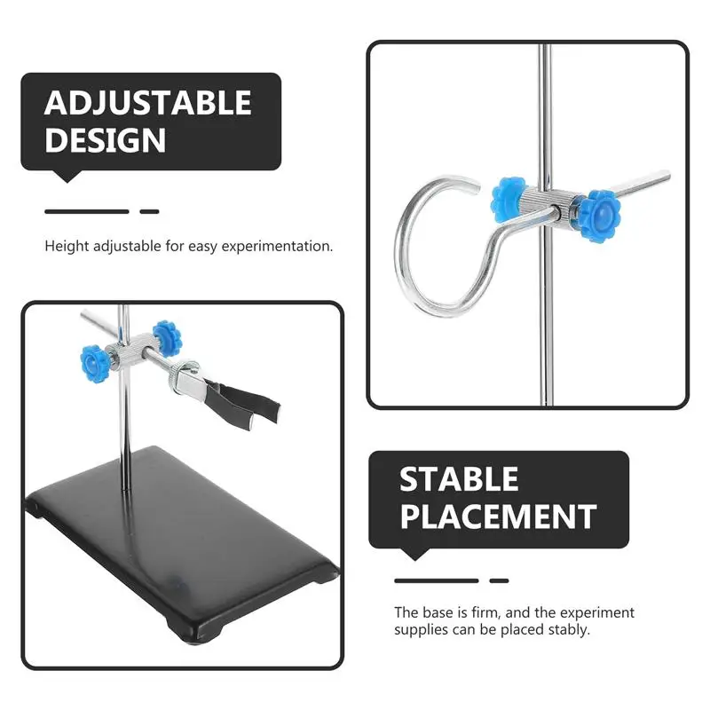 Distillation Rack Iron Stand with Burette Clamp and Flask Ring Clamps Flask Essential Oil Holder Support Platform Laboratory