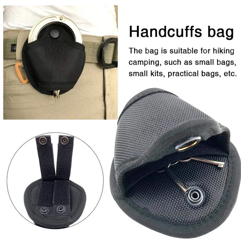 

1Pcs Universal Tactical Handcuffs With Small Pockets Case Police Shackles Pouch Waist Belt Open Top Holder Belt Loop Accessories