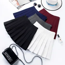 High Waist Black Skirt Korean Women Summer High Waist Pleated Plaid Female Anime Short Falda Sexy Mujer