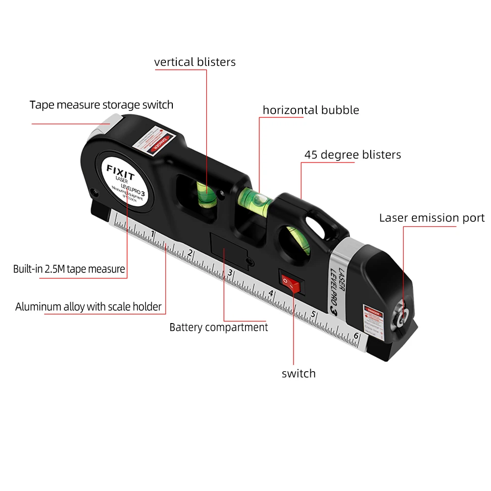 Laser Line Level Tool Multipurpose Kit for Hanging and Measuring