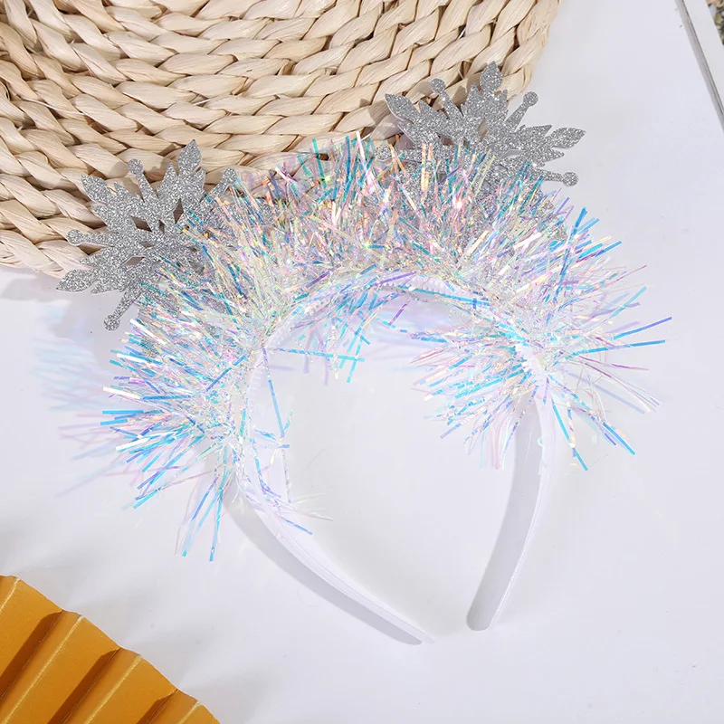 1/3/5pcs Christmas Glitter Snowflake Headband Christmas Winter Hair Accessories Hair Hoop Crown for Adult Kids Party Xmas Gift