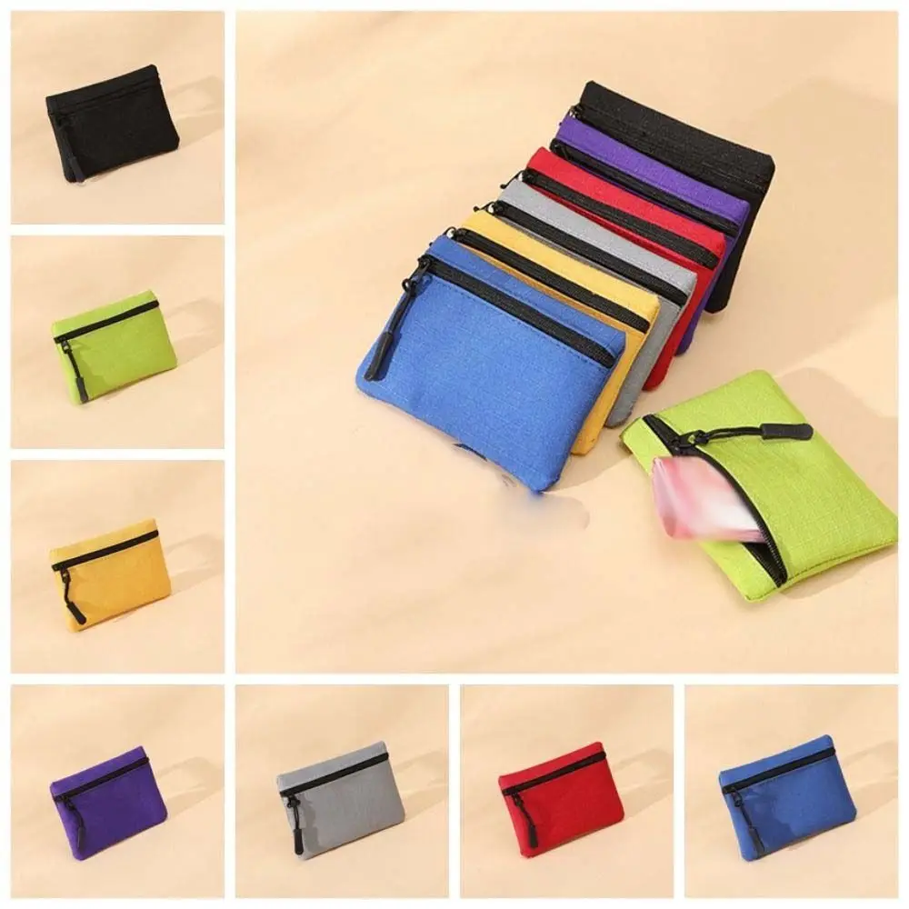 Fashion Korean Style Ox Cloth Coin Purse Zipper Solid Color Small Item Bag Wallet Card Bag Card Storage Women