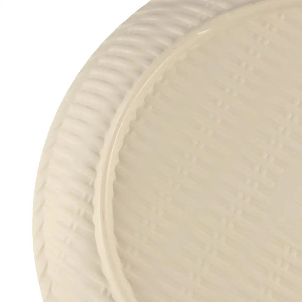 Rattan Round Biodegradable Bamboo Fiber Plate 25Cm