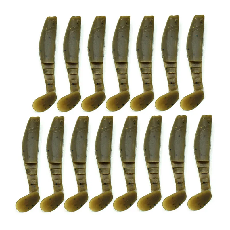 15pcs Fishing Bait 5.5CM 2G T-tail Soft Bait Luya Fake Bait Soft Worm Soft Bait Single Tail Worm Fishing Lures Lure Carp Fishing