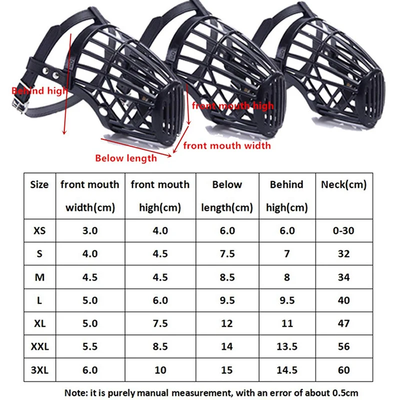 Pet Mouth Cover Dog Muzzle Platic Mesh Covered Mouth Guard For Dogs Adjustable Muzzle Anti-bite Small Medium Large Dogs