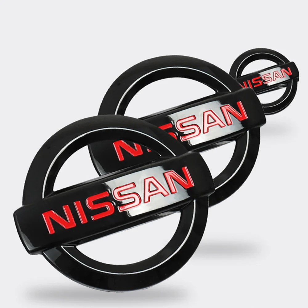2 Autocollants Vinyle Logo Nissan – Pour Qashqai, Juke, X-Trail, Micra – 20x3 Cm – Personnalisation Auto