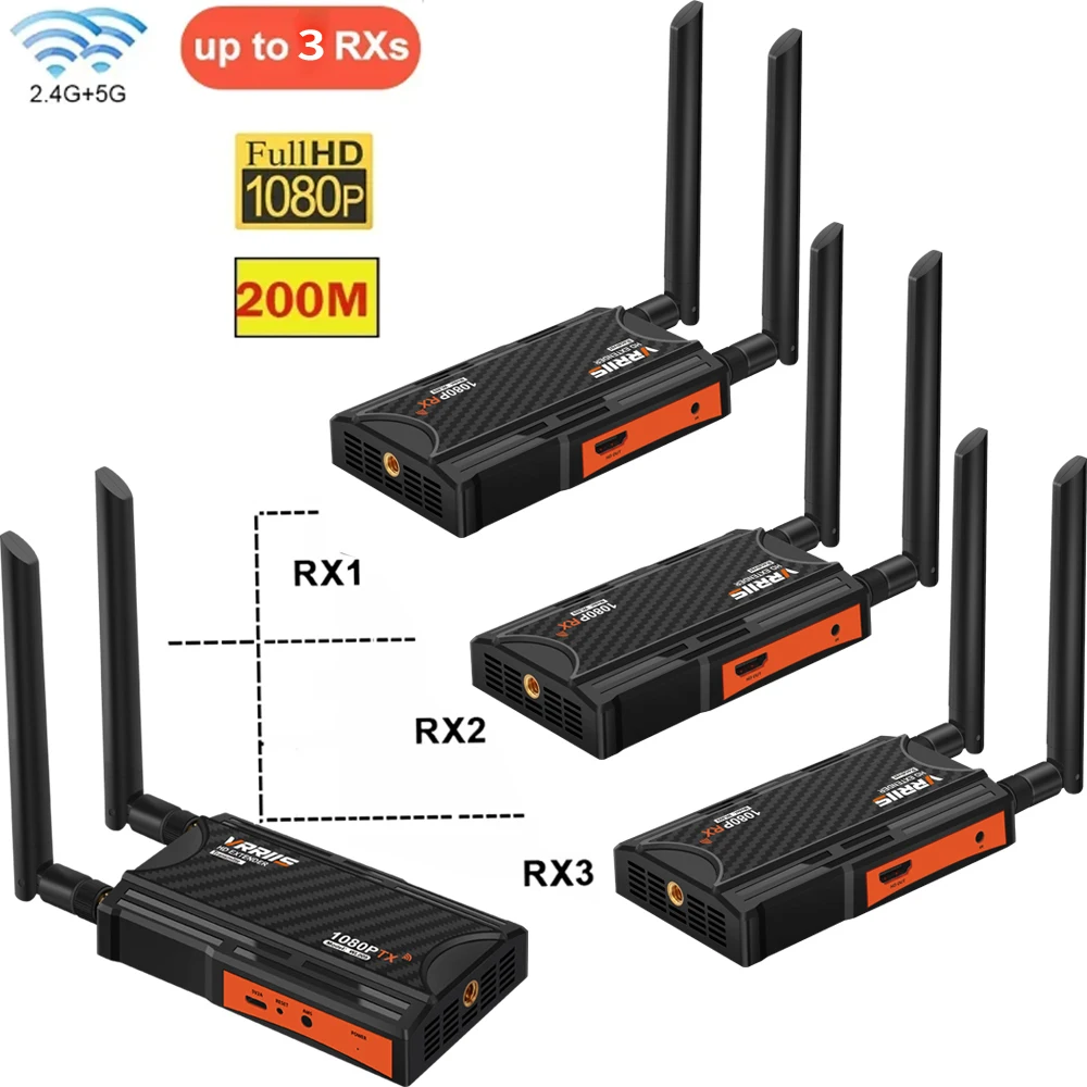 

200 м беспроводной HDMI удлинитель видеопередатчик приемник от 1 до 4 дисплей для камеры ноутбука ПК PS для ТВ монитора проектора