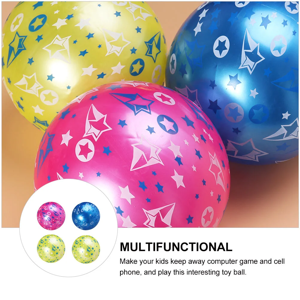4 Pcs Inflatable Planet Funny Toy Kid Ball Star Printing Interesting Pattern Pvc 4
