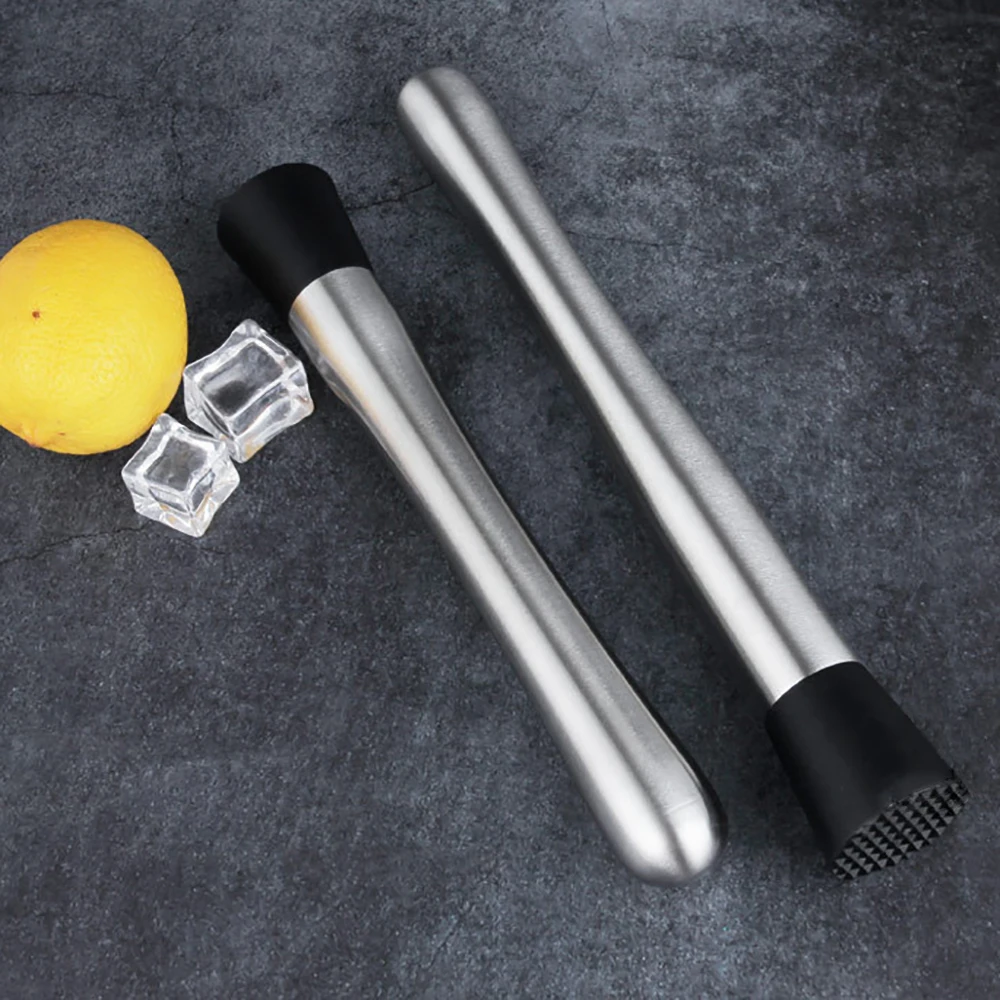Crushed Ice Hammer Popsicle Sticks Cocktail Swizzle Stick Stainless Steel Multifunction Fruit Muddle Pestle Wine Barware Tools