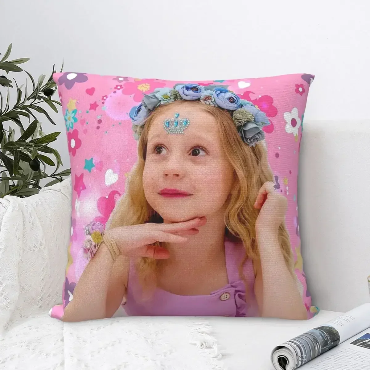 Pink Like Nastya Plaid Pillowcase Printing Polyester Cushion Cover Decorations Pillow Case Cover Home Zippered 45x45cm 18x18Inch 4