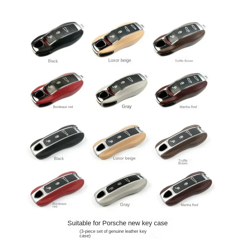 Key Case Cover Car Key Shell Leather Car Smart Key Cover Case Fob For Porsche 911 Macan Boxster Cayenne Panamera Taycan Cayman 971 9YA 718