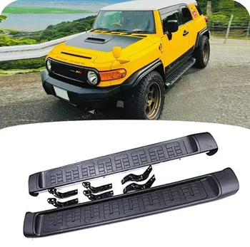 2pcs fit for FJ Cruiser 2007-2021 SUV Truck Side Step Running Board NerfBar Aluminium Pedal Accessories (with Brackets) 1